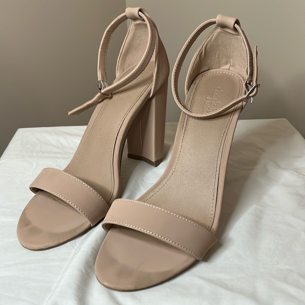 Nude Block Heels